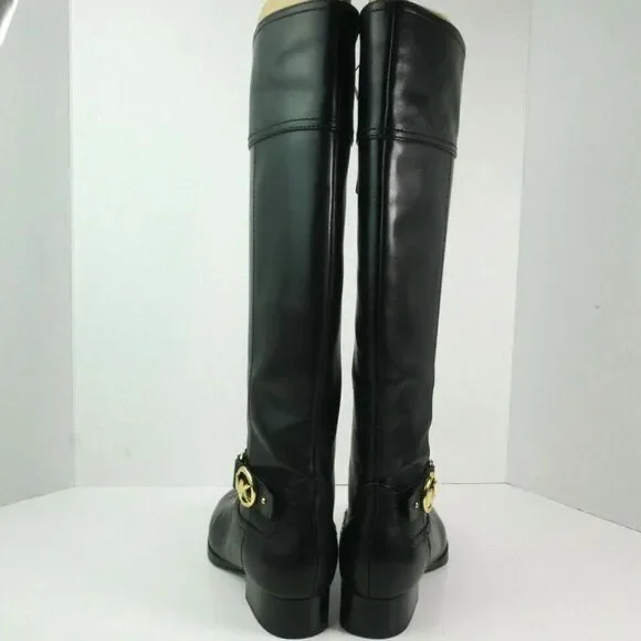 Michael Kors Size 5M Harland Riding Boots Leather Wide Shaft Color Black - Picture 7 of 11